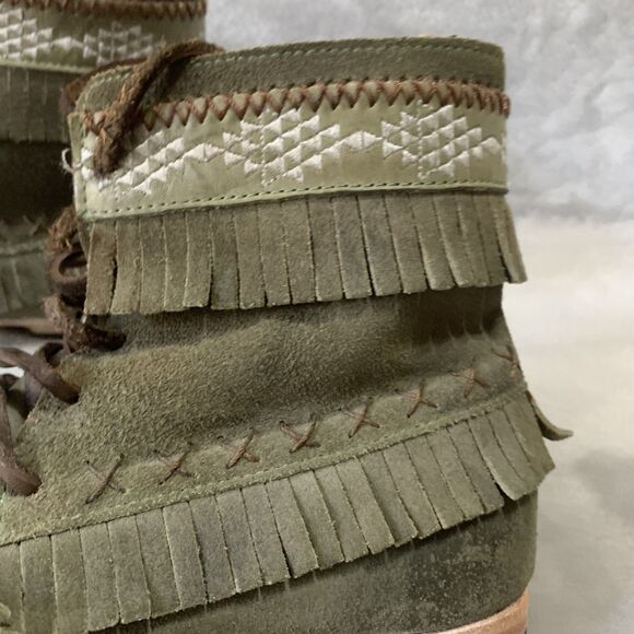 Freebird by Steven Tribe Boots Womens Size 6 Suede Embroidered Aztec Southwest - Picture 4 of 16